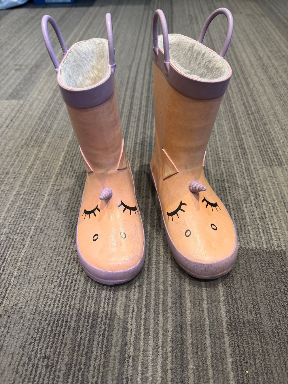 Joe Fresh Pink and Lavender Unicorn Kids Rain Boots